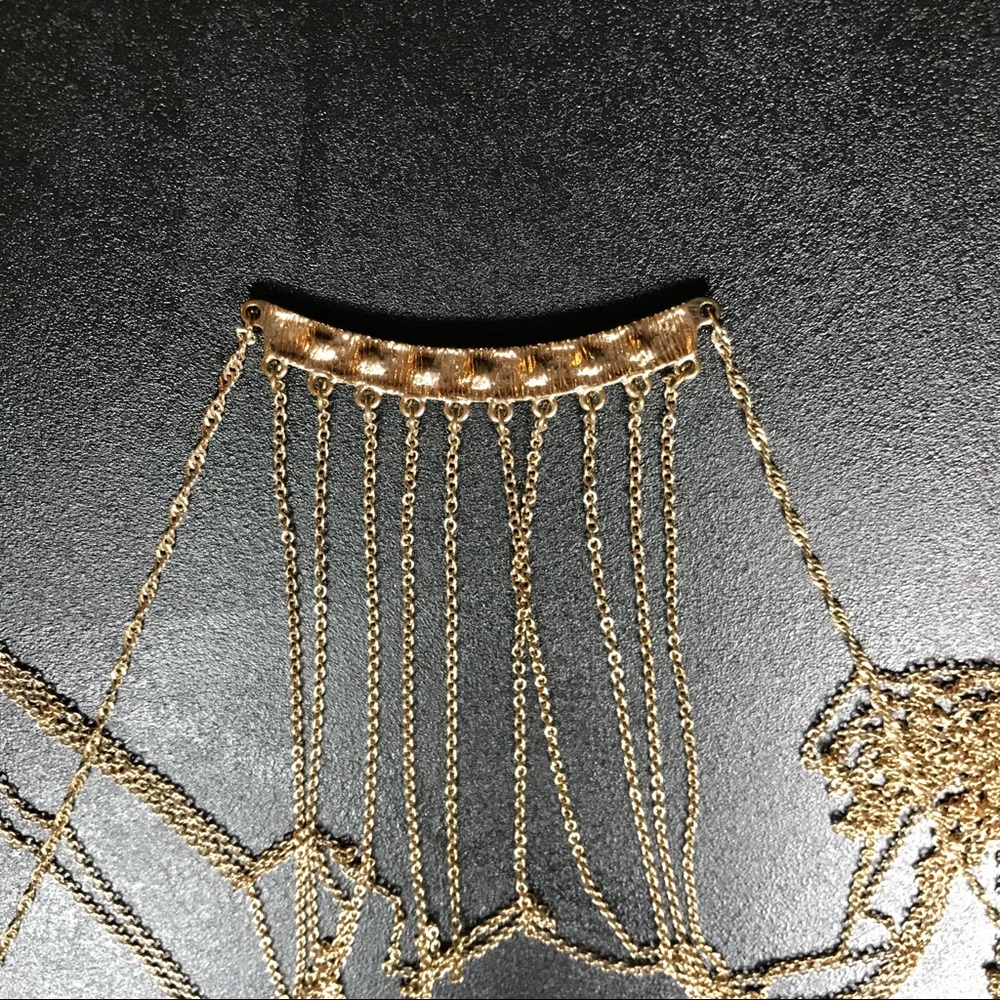 Faux Gold Adjustable Layered Body Jewelry Necklace - Picture 5 of 6
